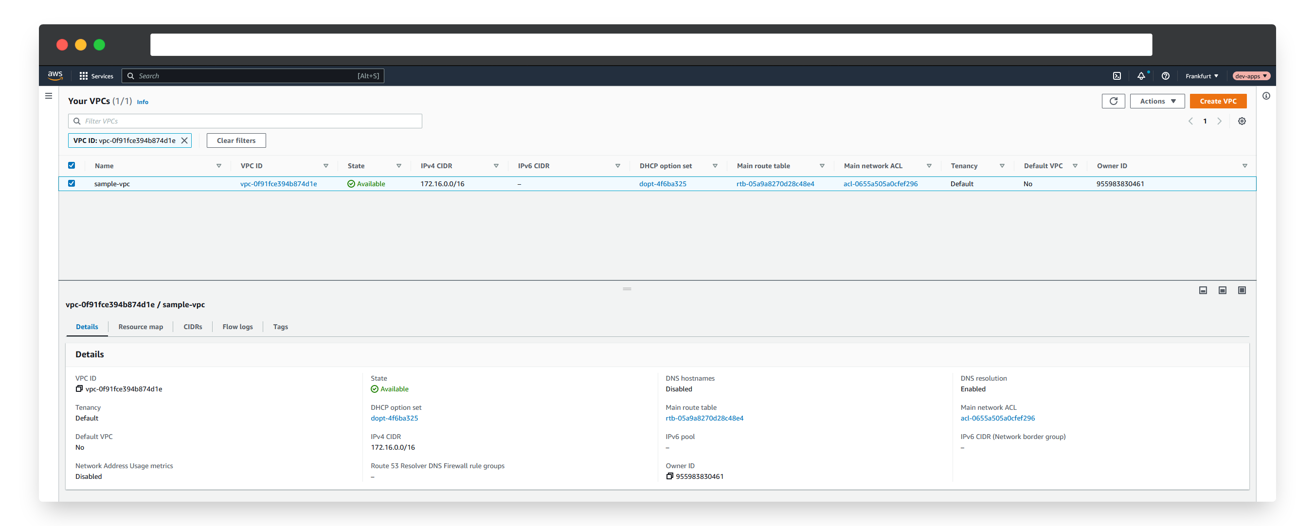 AWS management console